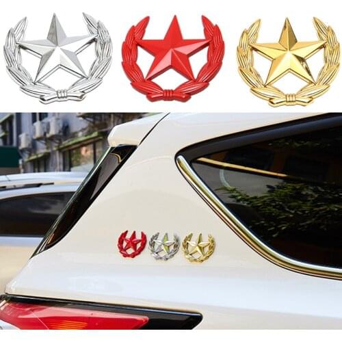Five-pointed Star Car Sticker Logo Emblem Badge Car Sticker For Universal Motorcycle Decorative Accessories Car Styling