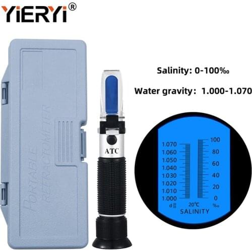 Yieryi Handheld Salinity Meter 0-10 Sodium Chloride Concentration Breeding Refractometer Sea Gravimeter Aquarium with box