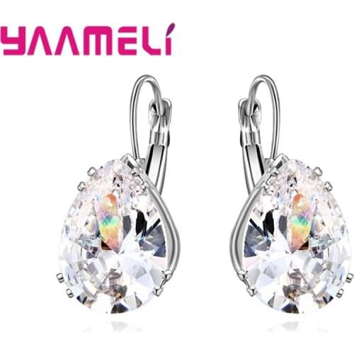 Latest New 925 Sterling Silver AAAA+ Rhinestone Earrings Nice Women Girls Gift Hot Selling Wedding Party Accessories Jewelry