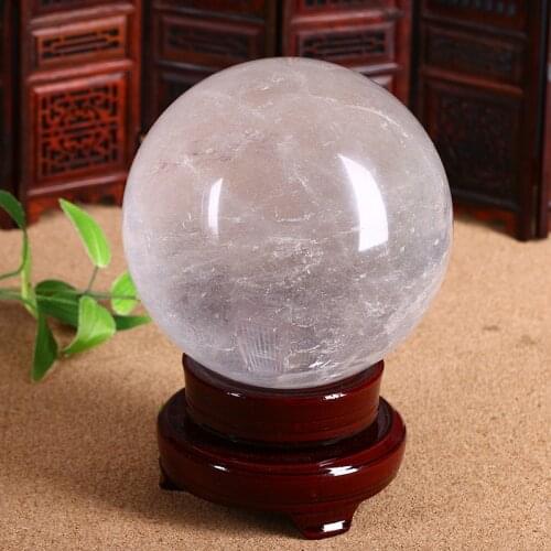 Natural white crystal ball with wind water ball