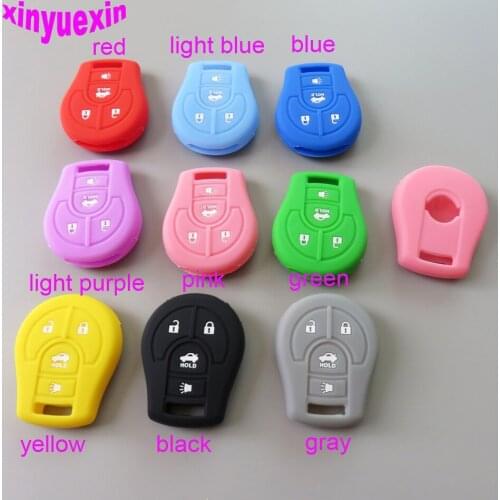 50Pcs Xinyuexin Silicone Car Key Cover FOB Case For Nissa Micra Juke Cube Rogue Maxima Altima Remote Key Case Car-stying