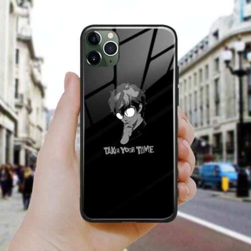 Take your time saying quote design Silicone Glass Phone Case Cover Shell For iPhone SE 6 6s 7 8 Plus X XR XS 11 12 Mini Pro Max