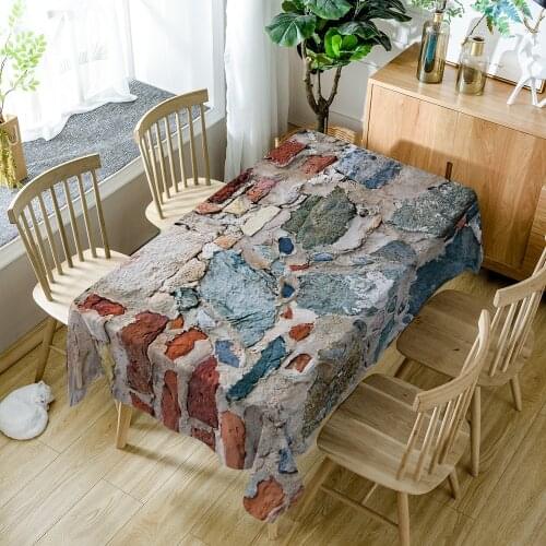 Geometric Striped Fabric Tablecloth Geometric Pattern Creative Thick Washable Rectangular Kitchen Tablecloth Nappe De Table