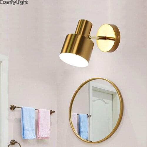 Modern Golden Copper wall lamp Bedroom bedside lights kitchen Sconce foyer living room loft Home atelier Lighting fixtures LED
