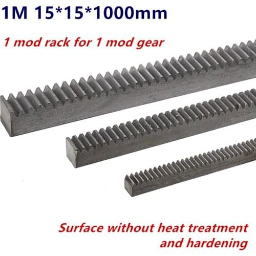 1Pc 1Mod 15*15*1000mm rack straight teeth 1 Modulus High Precision Gear Rack steel Gear Rack Precision CNC Rack Toothed rack