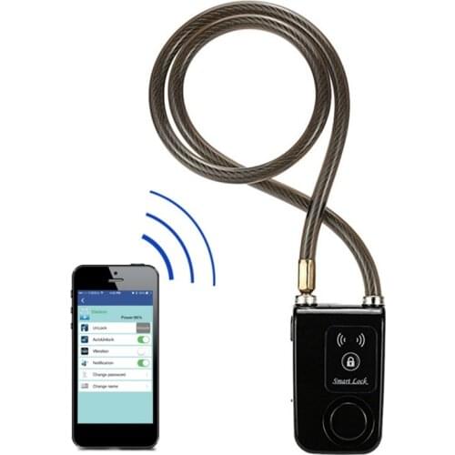 Outdoor Anti-theft Smart Alarm Bluetooth Lock Intelligent Phone APP Control Waterproof 110dB Alarm Bicycle Lock