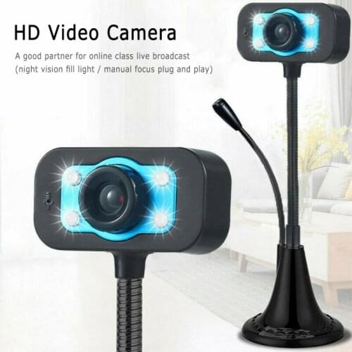 1280P HD Computer Webcam With Noise Reduction Microphone 4 LED lights USB Web Camera Web Cam For PC Computer Laptop