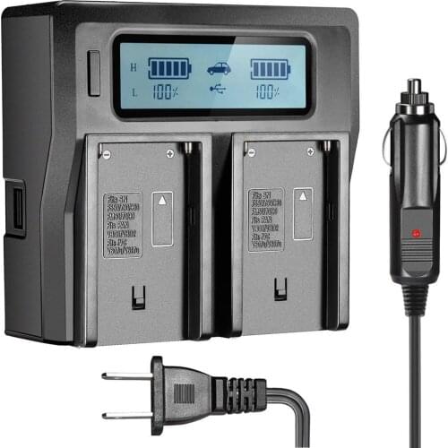 LCD Quick Battery Charger for Sony NP-F330, NP-F530, NP-F550, NP-F570, NP-F750, NP-F770, NP-F930, NP-F950, NP-F960, NP-F970