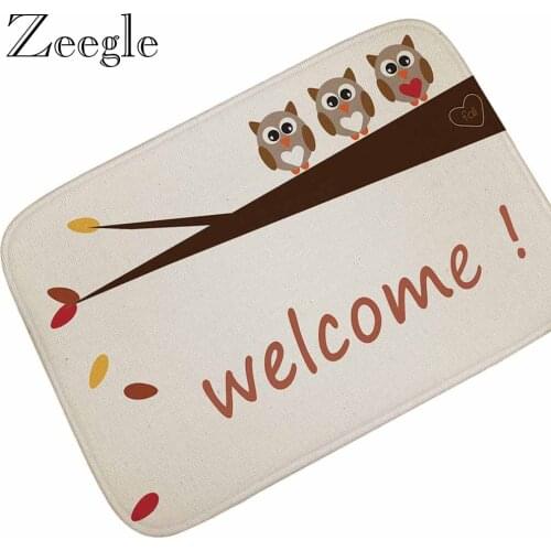 Zeegle Floor Mat Doormat Flannel Outdoor Rug Foot Mat Hallway Carpet Non-slip Living Room Rug Shower Rug Washable Indoor Carpet