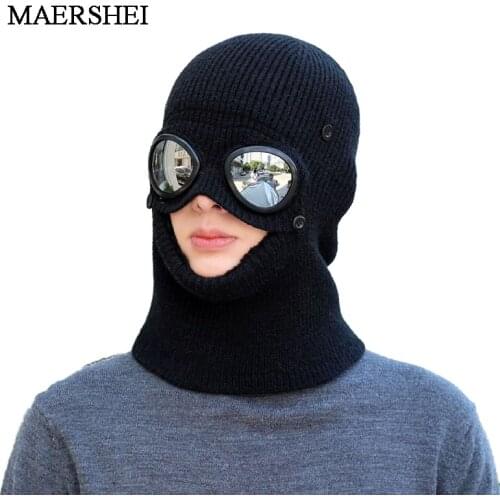 Winter Hat Glasses Skullies Beanies Hats Winter Beanies For Men Women Wool Scarf Caps Balaclava Mask Gorras Bonnet Knitted Hat