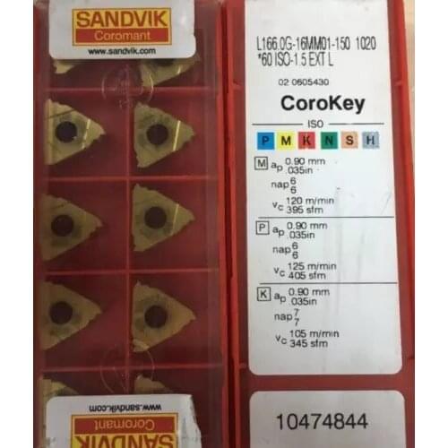10PCS CARBIDE INSERT L166.0G-16MM01-150 1020