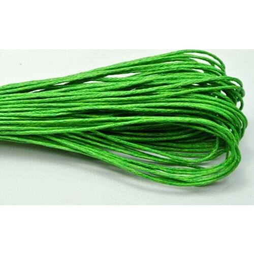100 Meters Green Waxed Cotton Beading Cord 1mm for Bracelet Necklace