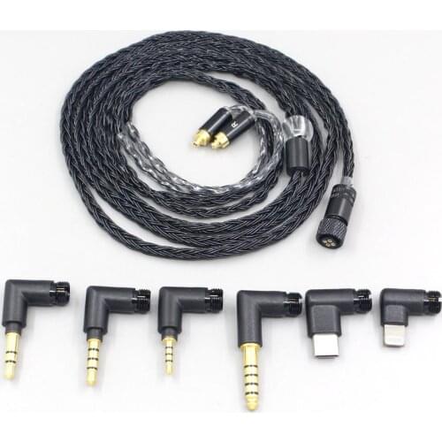 LN006964 16 Core Black OCC Awesome All In 1 Plug Earphone Cable For Dunu dn-2002