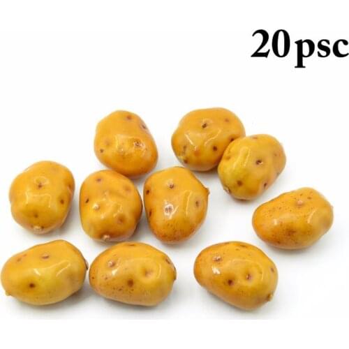 20Pcs/Set Artificial Lifelike Potato Decorative Mini Realistic Fake Foam Vegetable Decoration For Kitchen Prop Kits Accessories
