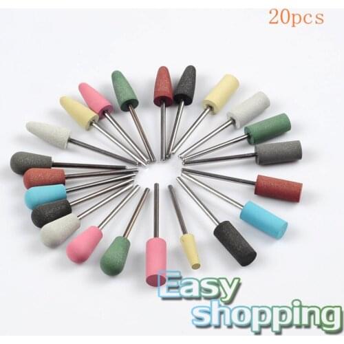 Dental 20pcs SILICONE Rubber polishers Diamond polishing Burs for Resin Base 2.35mm
