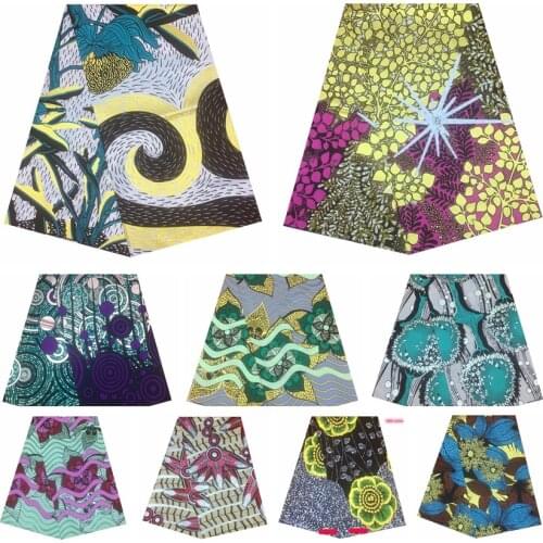 2020 New Arrival 100% Cotton Guaranteed African Gold Wax Cloth Ghana Wax Ankara Women 6yards/piece For Party Dress Blue