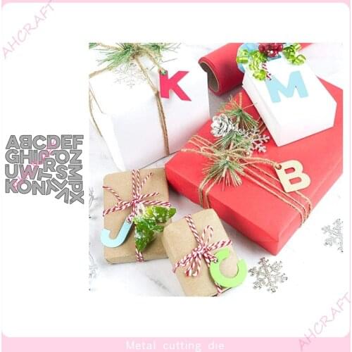 26pcs letter tag Metal Cutting Dies for DIY Scrapbooking Photo Album Decorative Embossing PaperCard Crafts Die2020