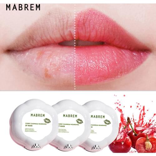 3PCS Lip Mask Night Sleep Maintenance Moisturizing Lips Balm Cherry Flavor Nourish Relieve Dryness Protect Lips Care 10g