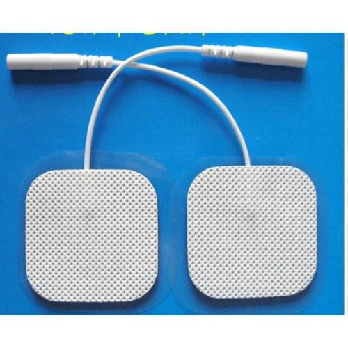 Replacement Self Adhesive White Cloth Square EMS & TENS Carbon Electrode Pad with Premium Electrode Adhesive Gel 40pcs