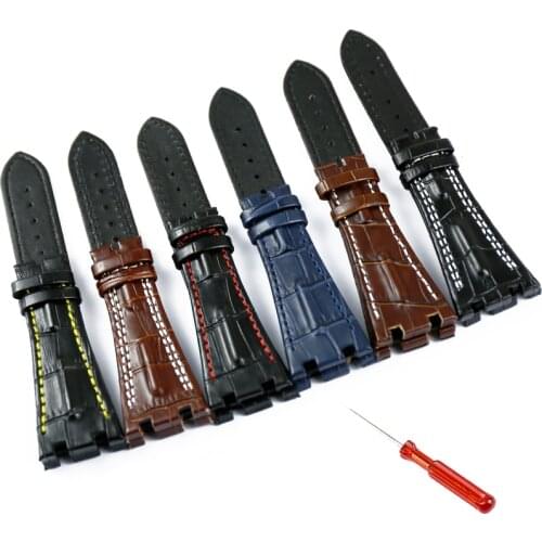 Watch accessories leather strap shoulder strap for AP 28mm outdoor sports waterproof strap women men watch band