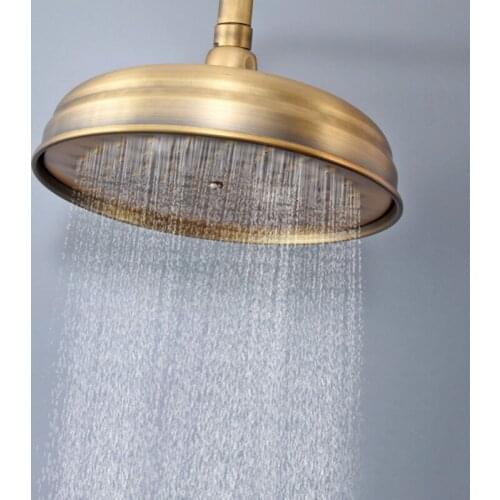 Bathroom Accessory 8 Inch Antique Brass Water Saving Round Shape Top Rain Shower Head Bathroom Fitting ash242