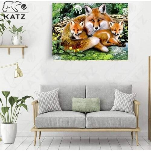 Fox Diamond Mosaic Gift Diy Cartoon Diamond Painting Animal Embroidery Crossing Handmade Cross Stitch Home Aesthetic Decoration