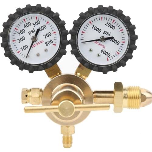 Nitrogen Regulator Gauge Pressure Equipment Brass CGA580 Inlet Connection Gauges 0-600PSI CGA580 Inlet 1/4 inch Flare Output