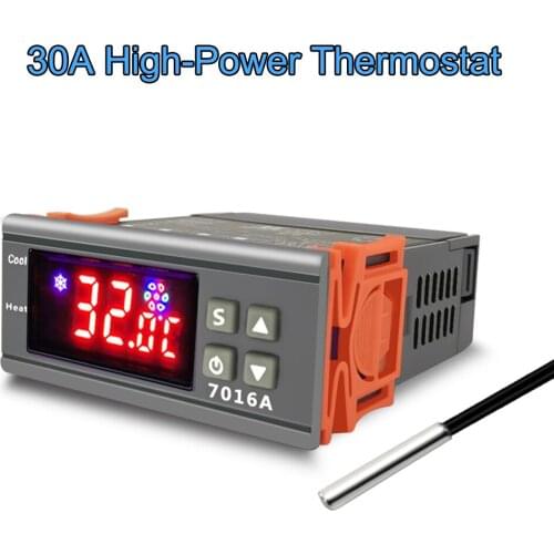 Digital Temperature Switch Controller 30A High-Power ℃ ℉ Display Heating Cooling NTC Sensor Temp Control Thermostat FOR Hatching
