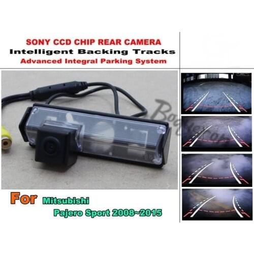 For Mitsubishi Pajero Sport Dark 2008 - 2017 Intelligent Car Parking Camera / with Tracks Module Rear Camera CCD Night Vision