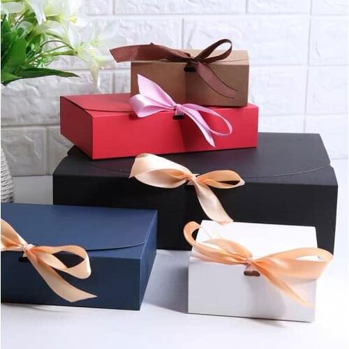 5PCS New Arrival Blank Kraft Paper Gift Box Wedding Birthday Present Clothes Packaging box Party Favors Candy Cake Pastry box