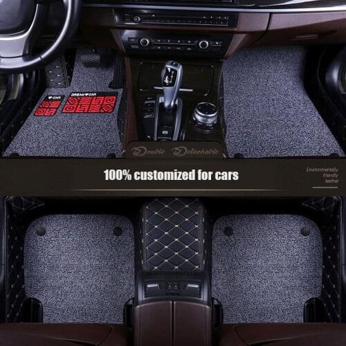 Leather Custom car floor mats for Toyota Land Cruiser 100 200 Waterproof Leather Floor Mats Car-styling Interior Car Carpet Mat