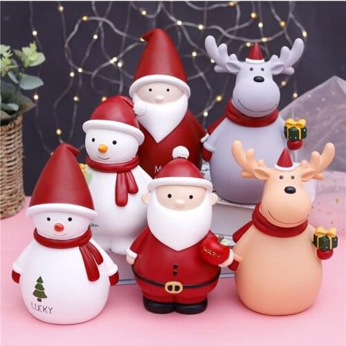 Creative Christmas Piggy Bank Cartoon Santa Claus Elk Snowman Money Boxes Kids Xmas Gifts Home Crafts Decorations Figurines New