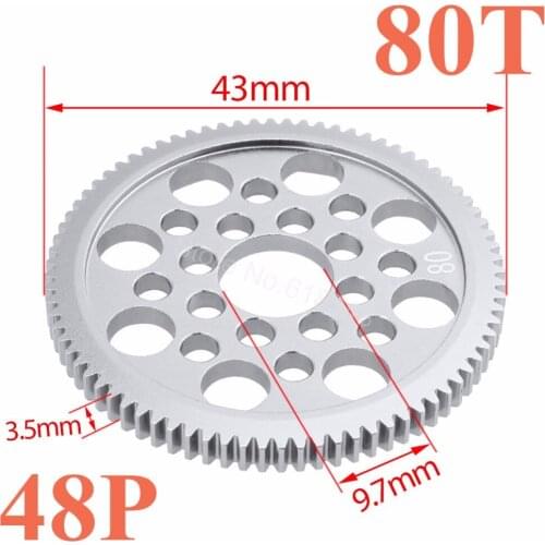 Metal Aluminum 48P Spur gear 80T For RC Sakura D3 XI Zero S 1:10 RC Car Drift