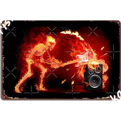 Skeleton Drummer Metal Plaque Poster Cinema Living Room Painting Décor Custom Club Bar Tin Sign Poster