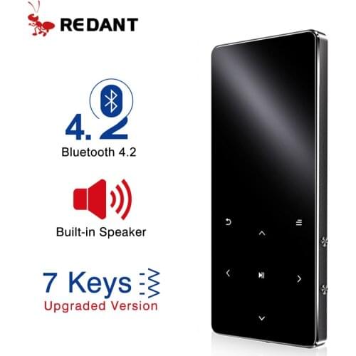 REDANT MP3 Player with Bluetooth Speaker Touch key Built-in 8GB 16GB HiFi Metal Mini Portable Walkman with radio FM recording