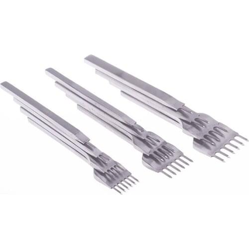 XUNZHE 4 pcs/set Leather Belt Craft Punch Tool Kit 3mm/4mm/6mm Puncher Tools for Leathercraft DIY Diamond Cut Lacing Sew Chisel