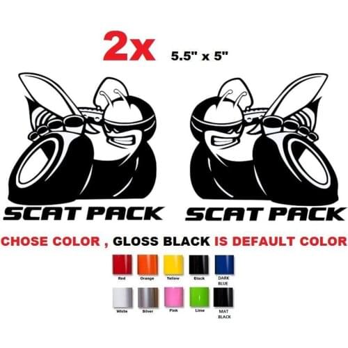 For 2Pcs/Set Dodge Challenger Scat Pack 39 Shaker Hood Stickers Decals Emblem