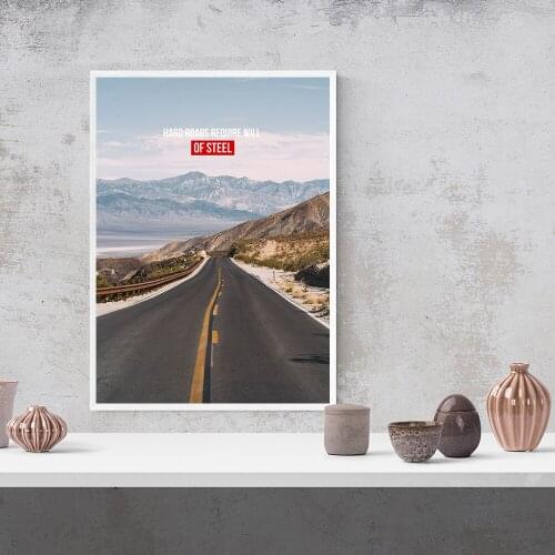 Canvas Prints Paintings Wall Art Hard Roads Require Will of Steel Poster Modular Pictures For Living Room Modern Home Decoration