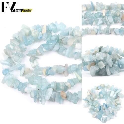 Natural Stone 5-8mm Irregular Blue Aquamarine Chip Beads For Jewelry Making Diy Bracelets Necklace Bracelets Needlwork 15"