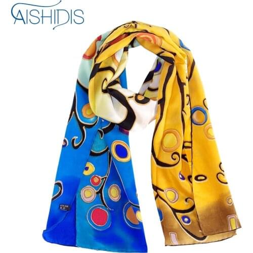Fashion New Brand Long Silk Scarf Oil Painting Arts Wraps & Shawls Small Circles Tree Prints Office Lady Use