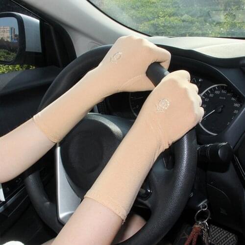 Female Driver Mid-long Sunscreen Gloves Cycling Thin Touch Screen Car Driving Gloves Breathable Sunscreen Bike Gloves for Women