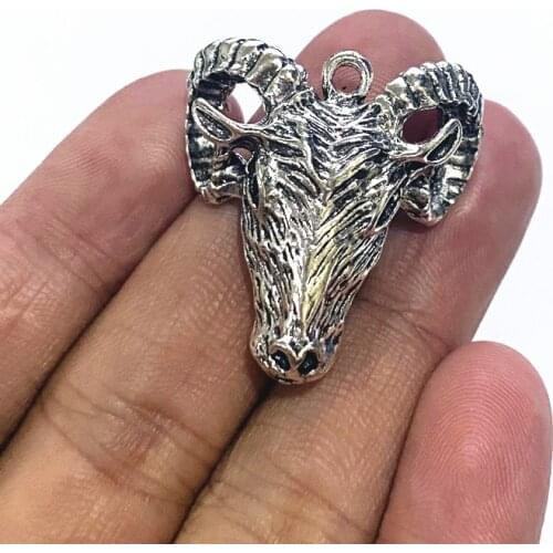 6pcs/lot 31x29mm, sheep head cham,Antique silver plated Goat Head charms,DIY supplies, Jewelry Accessories