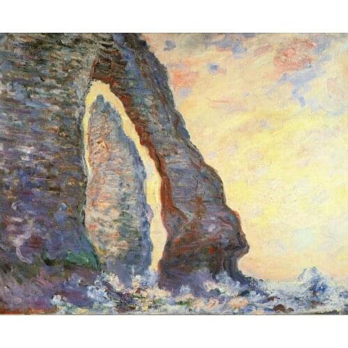 The Rock Needle Seen through the Porte d Aval of Claude Monet art oil paintings Canvas reproduction hand-painted