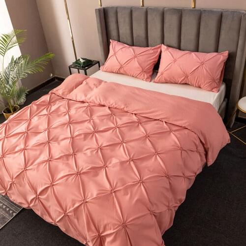 Luxury Duvet Comforter Bedding Set Solid Color Single Double Queen King Size Quilt Cover With Pillowcase Modern Bedclothes