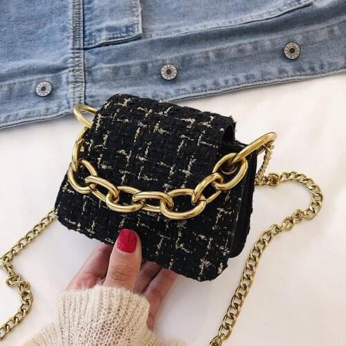 S.IKRR Tweed Purses And Handbags Mini Bags For Women 2020 Chain Designer Bags Luxury Winter Small Fashion Crossbody Bag Shoulder