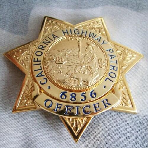 Souvenir Us United States California Highway Patrol Traffic No.6856/8618/8898 Shirt Lapel Officer Metal Clip Pin Insignia Badg