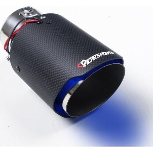Carbon fiber luminous tail throat with high temperature resistant LED lamp car accessories muffler