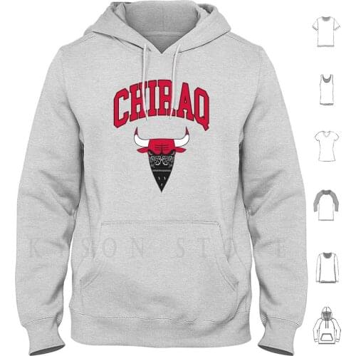 Chrq Hoodie Long Sleeve Rap Hip Hop Chiraq Chi Bull