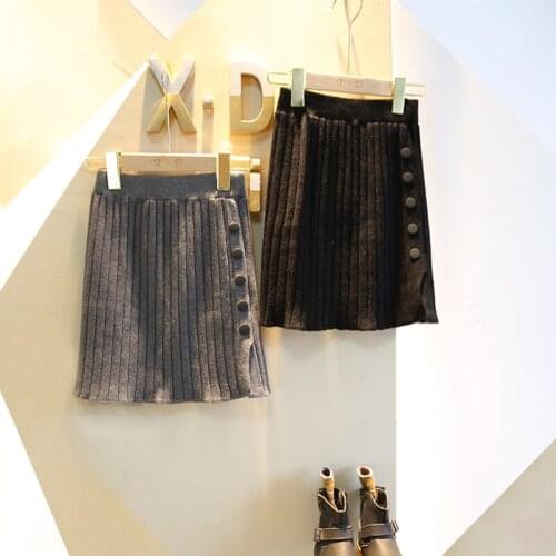 Girls Skirt 2019 Autumn and Winter Toddler Girl Wool Skirt Childrens Thick Fashion Knitted Bottoming Skirt Baby A-line Skirts