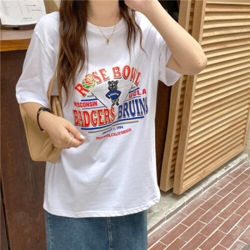 Women T-shirts Fashion Girl Clothes Summer Tee Shirt for Female Plus Size Harajuku alphabet Cartoon T Shirt